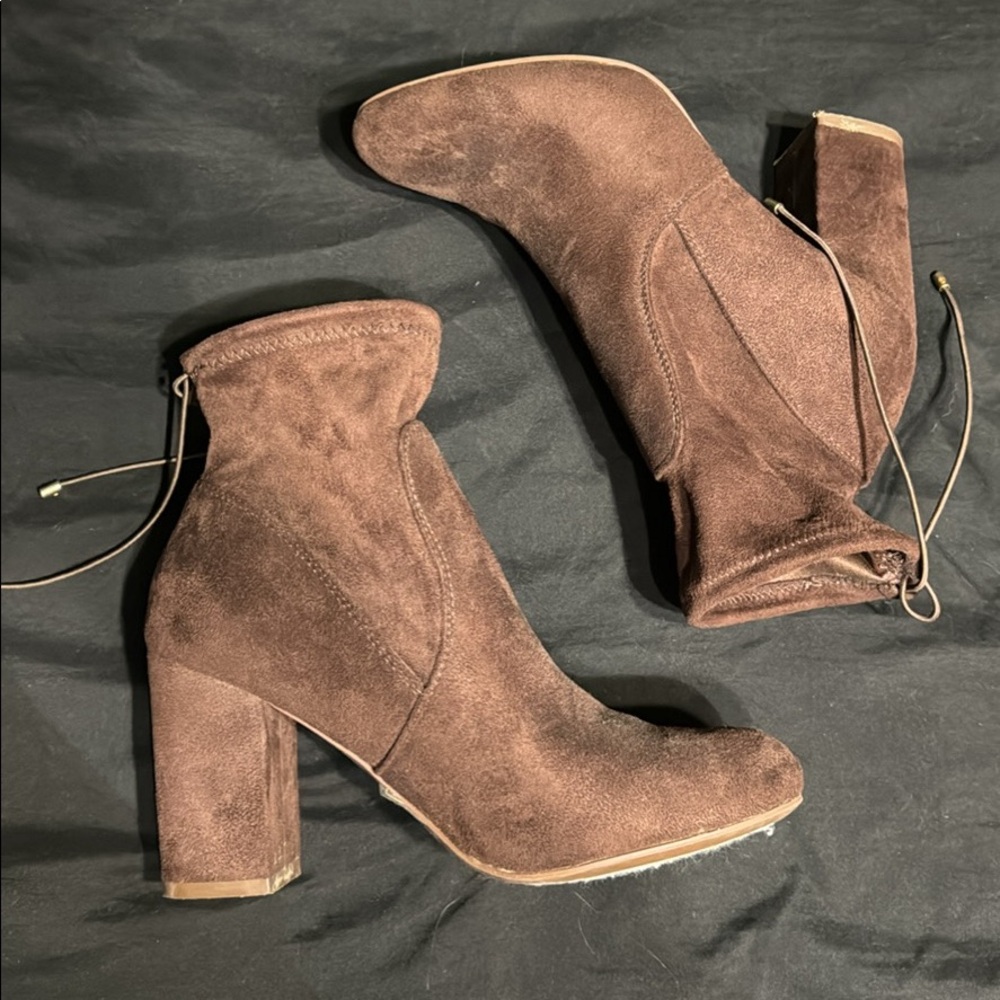 Brown Suede Booties